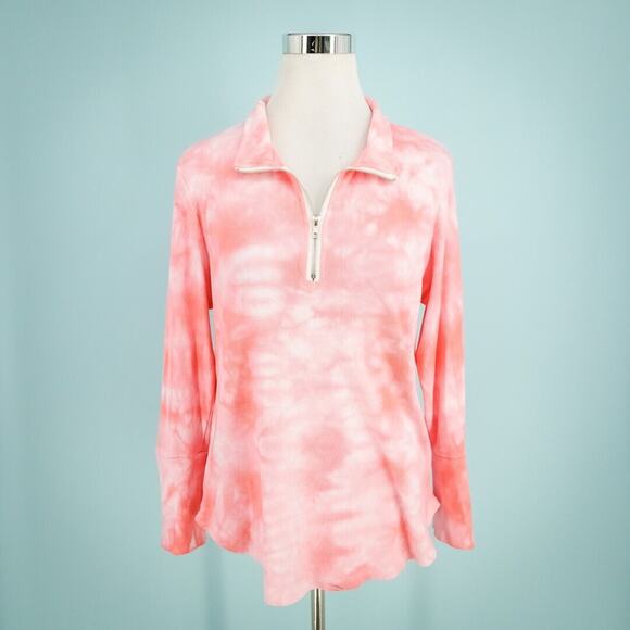 Chaser Anthropologie Size Large L Charley Tie Dye 1/4 Zip Long Sleeve Knit Top - Picture 1 of 7